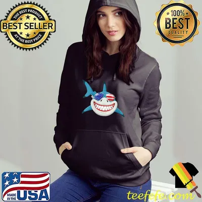 Shark American Flag Glassed 4th of July Shark Lovers T-shirt
