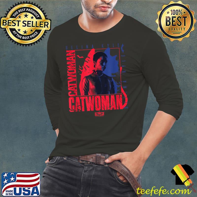 The Batman Catwoman Cat Silhouette Box Up T-Shirt Long Sleeve Tee The Batman Catwoman Cat Silhouette Box Up T-Shirt Long Sleeve Tee