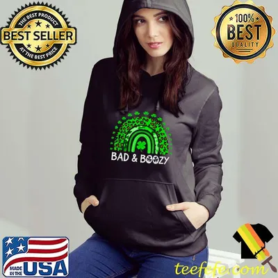 Top Bad and Boozy Shirt St Patrick's Day Rainbow Drinking Gift T-Shirt