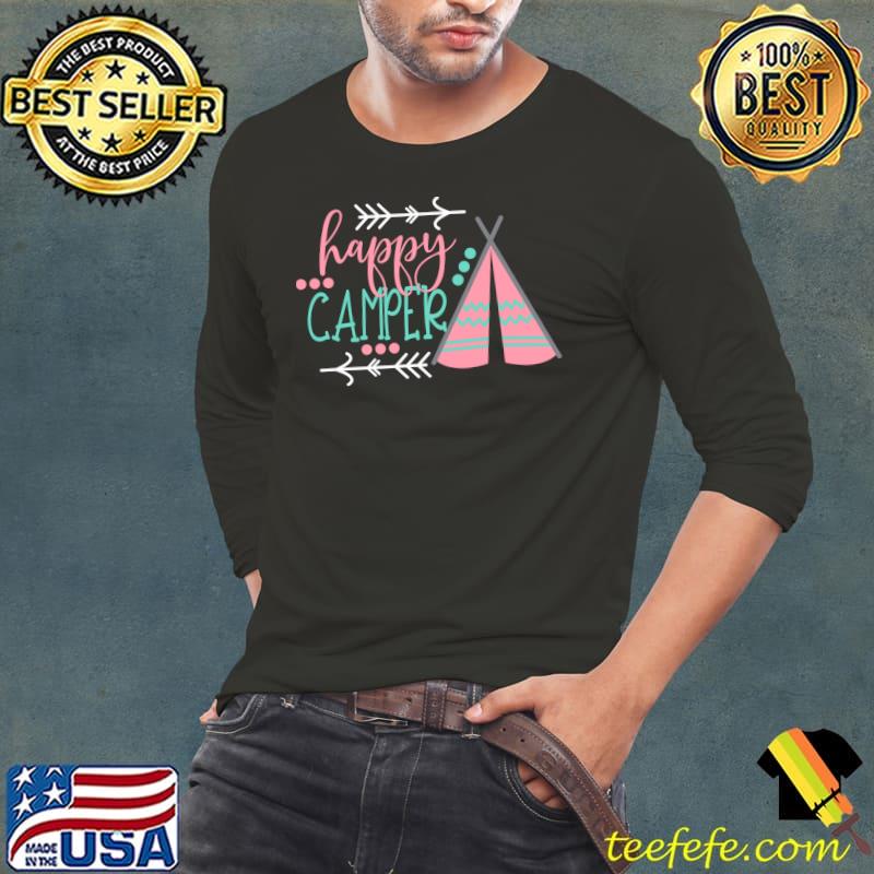 Top Happy Camper Funny Camping Design For Kids Funny Boys Girls T-Shirt Long Sleeve Tee Top Happy Camper Funny Camping Design For Kids Funny Boys Girls T-Shirt Long Sleeve Tee
