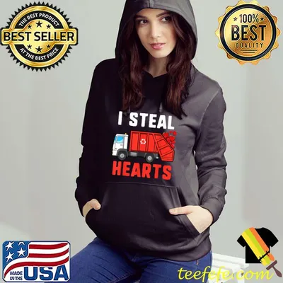 Top I Steal Hearts Garbage Truck Valentines Day For Boys Girls T-Shirt