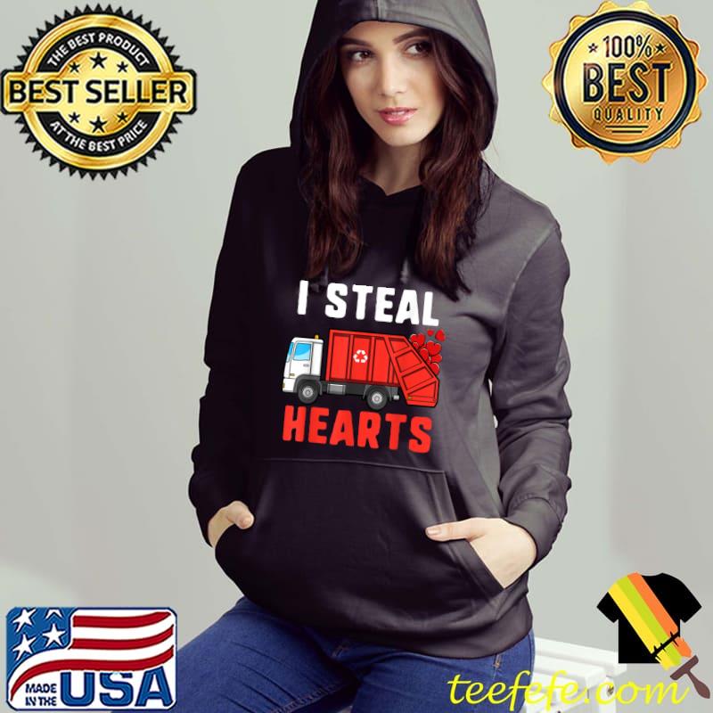 Top I Steal Hearts Garbage Truck Valentines Day For Boys Girls T-Shirt