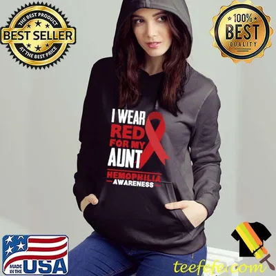 Top I Wear Red For My Aunt Niece Nephew Hemophilia Awareness T-shirt