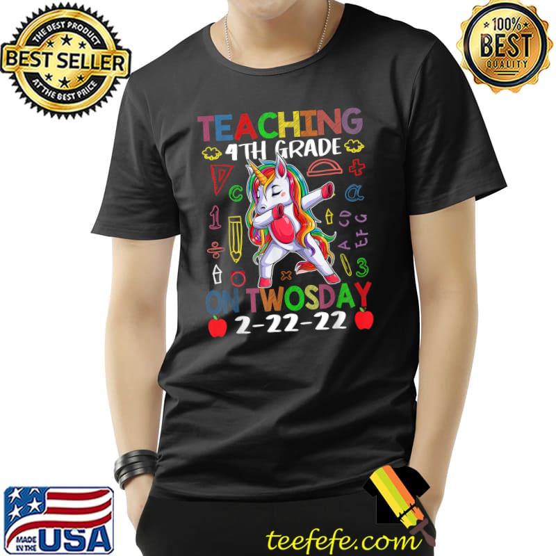 Top Teaching 4th Grade On Twosday Shirt unicorn Funny Teachers T-Shirt Unisex Top Teaching 4th Grade On Twosday Shirt unicorn Funny Teachers T-Shirt Unisex
