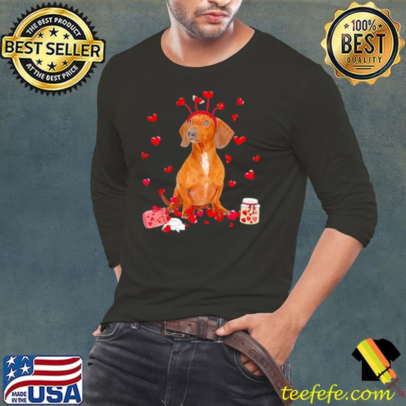 Valentine’s Day Sweet Headband Red Dachshund Dog Shirt Long Sleeve Tee Valentine’s Day Sweet Headband Red Dachshund Dog Shirt Long Sleeve Tee