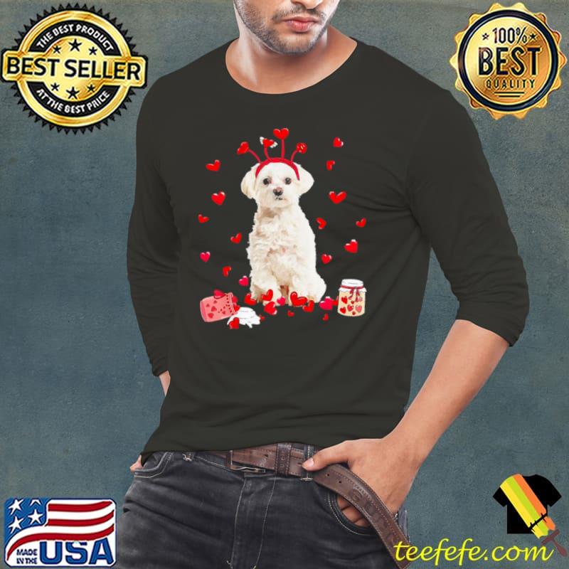 Valentine’s Day Sweet Headband White Maltese Dog Shirt Long Sleeve Tee Valentine’s Day Sweet Headband White Maltese Dog Shirt Long Sleeve Tee