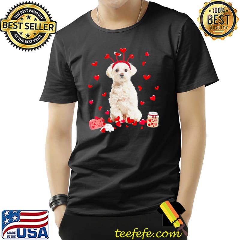 Valentine’s Day Sweet Headband White Maltese Dog Shirt Unisex Valentine’s Day Sweet Headband White Maltese Dog Shirt Unisex