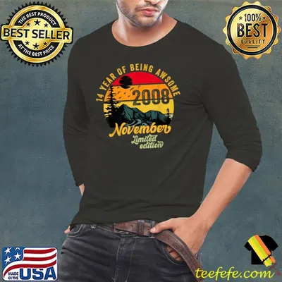 14 Year Old Gifts Vintage 2008 Limited Edition 14th Birthday T-Shirt