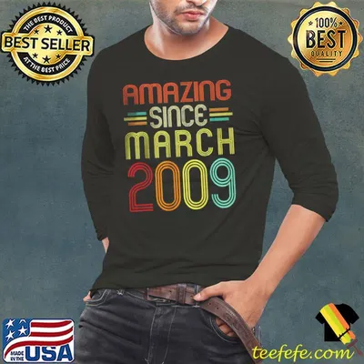Amazing since march 2009 13th birthday shirt