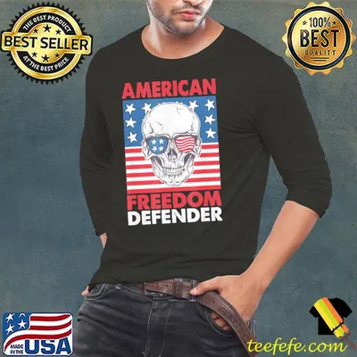 American freedom defender usa flag skull 2022 shirt
