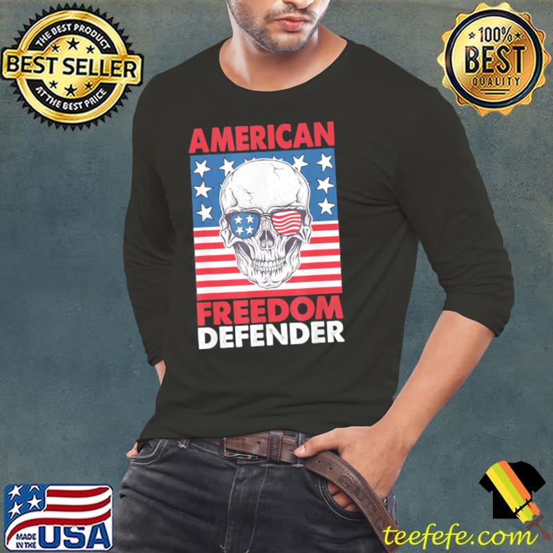 American freedom defender usa flag skull 2022 shirt American freedom defender usa flag skull 2022 shirt