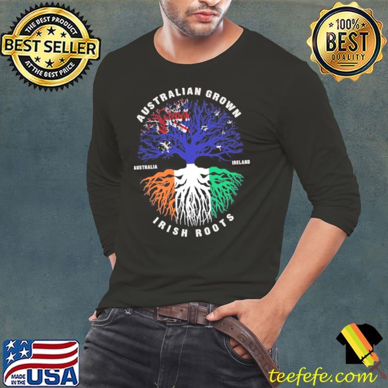Australian grown irish roots Ireland flag Long Sleeve Tee Australian grown irish roots Ireland flag Long Sleeve Tee