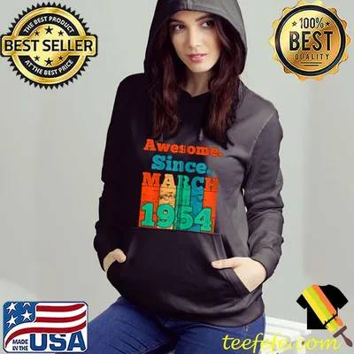 Awesome Since March 1954 Vintage Birthday 1954 March T-shirt