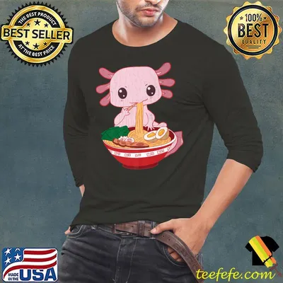 Axolotl Ramen Funny Cute Kawaii Animal Lover Graphic Premium T-Shirt