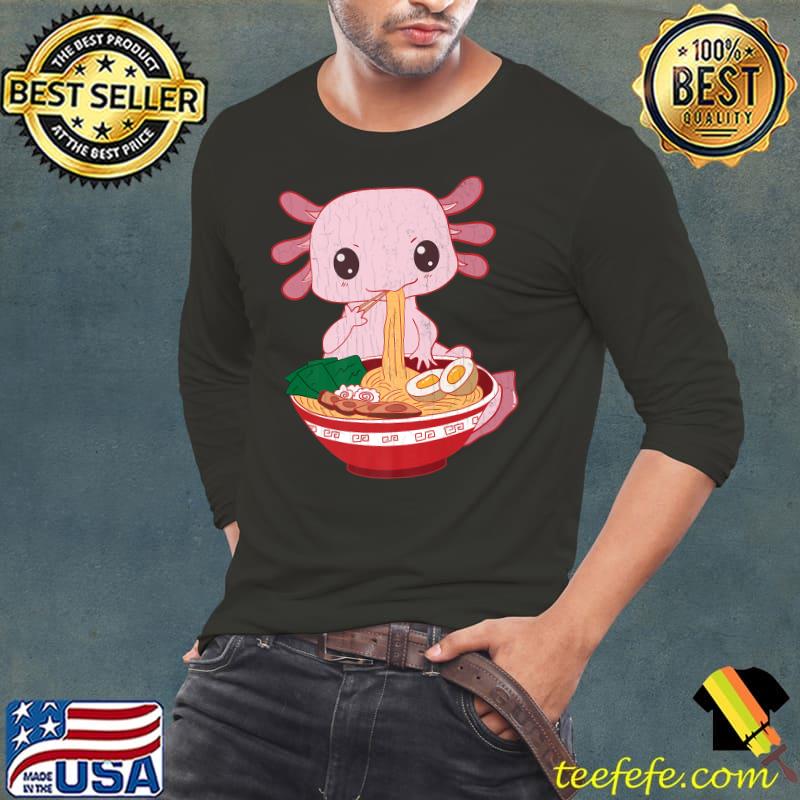 Axolotl Ramen Funny Cute Kawaii Animal Lover Graphic Premium T-Shirt