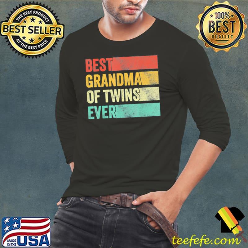Best grandma of twins pregnancy announcement vintage shirt
