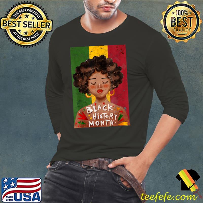 Black Woman Afro Vintage Black History Month Gift Idea 2022 T-Shirt Long Sleeve Tee Black Woman Afro Vintage Black History Month Gift Idea 2022 T-Shirt Long Sleeve Tee