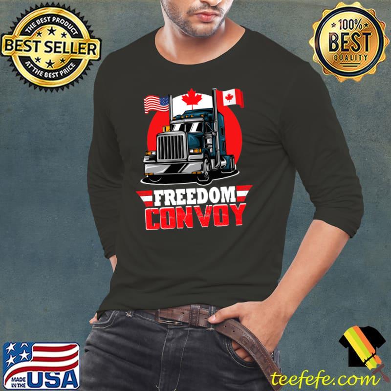 Canada Freedom Convoy 2022 Canadian Truckers T- Long Sleeve Tee Canada Freedom Convoy 2022 Canadian Truckers T- Long Sleeve Tee