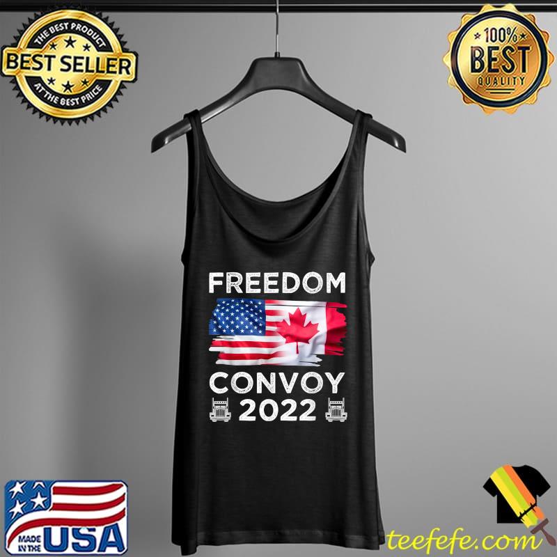 Canada Freedom Convoy Flag US Canadian Truckers Support T- Tank Top Canada Freedom Convoy Flag US Canadian Truckers Support T- Tank Top