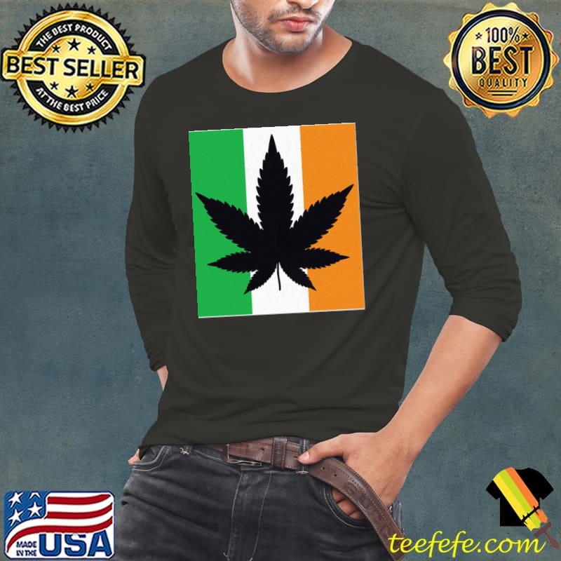 Cannabis silhouette on irish flag Long Sleeve Tee Cannabis silhouette on irish flag Long Sleeve Tee
