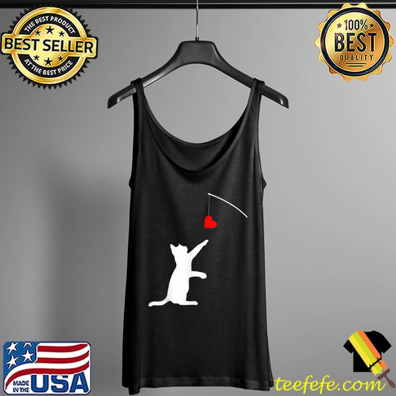 Cat Toy Shirt Valentine's Day Little Cat Playing With Heart T-Shirt Tank Top Cat Toy Shirt Valentine's Day Little Cat Playing With Heart T-Shirt Tank Top