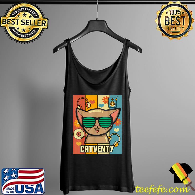Catventy - Retro 70s Cat T-Shirt Tank Top Catventy - Retro 70s Cat T-Shirt Tank Top