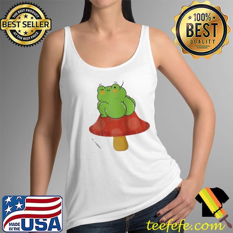 Cottagecore aesthetic frog sitting on mushroom goblincore Tank Top Cottagecore aesthetic frog sitting on mushroom goblincore Tank Top