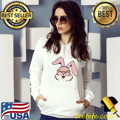 Cute Easter Bunny With Cheetah Glasses Easter Women Girls T-Shirt