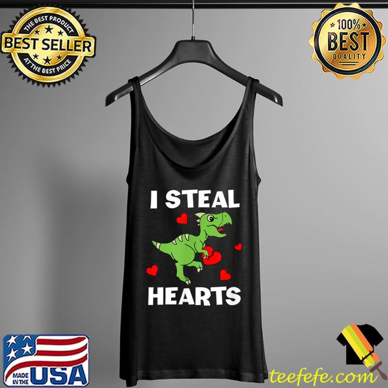 Cute Kids Dinosaur Valentines Day Lover I Steal Hearts T-Shirt Tank Top Cute Kids Dinosaur Valentines Day Lover I Steal Hearts T-Shirt Tank Top