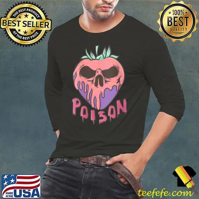 Cute Pastel Goth Kawaii - Poison Skull Skeleton Strawberry T-Shirt