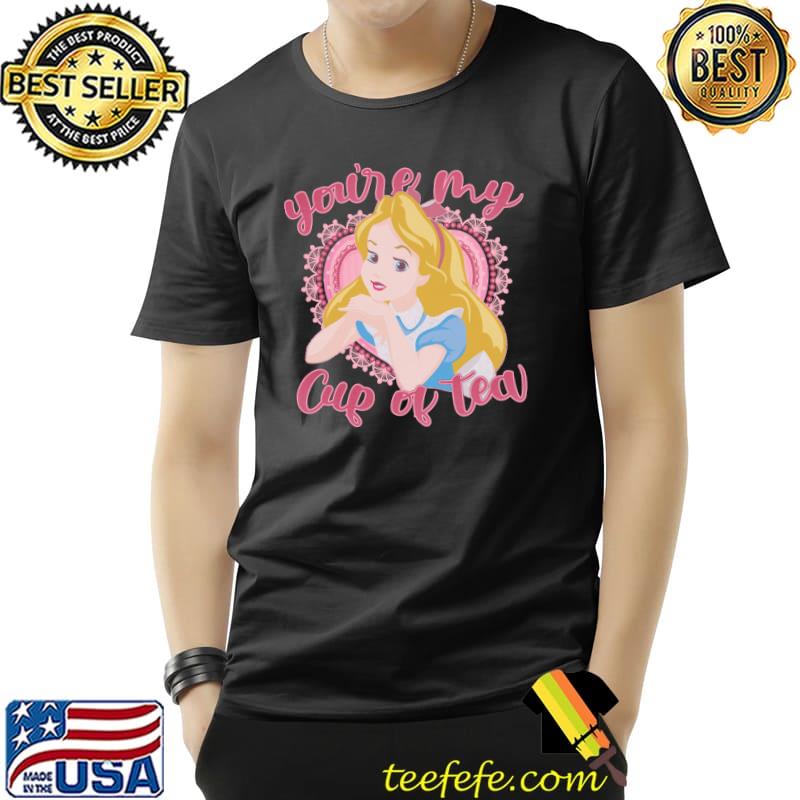 Disney Alice In Wonderland Alice Valentine's Day Cup Of Tea T- Unisex Disney Alice In Wonderland Alice Valentine's Day Cup Of Tea T- Unisex