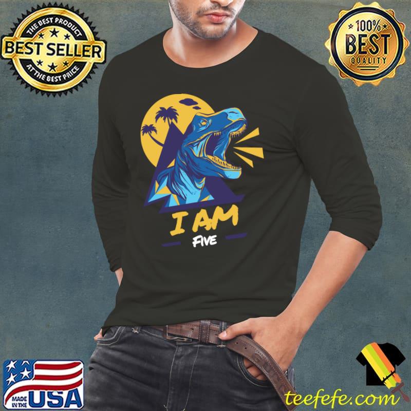 Family Siblings Dinosaur Birthday I Am Five 5 Brother T- Long Sleeve Tee Family Siblings Dinosaur Birthday I Am Five 5 Brother T- Long Sleeve Tee