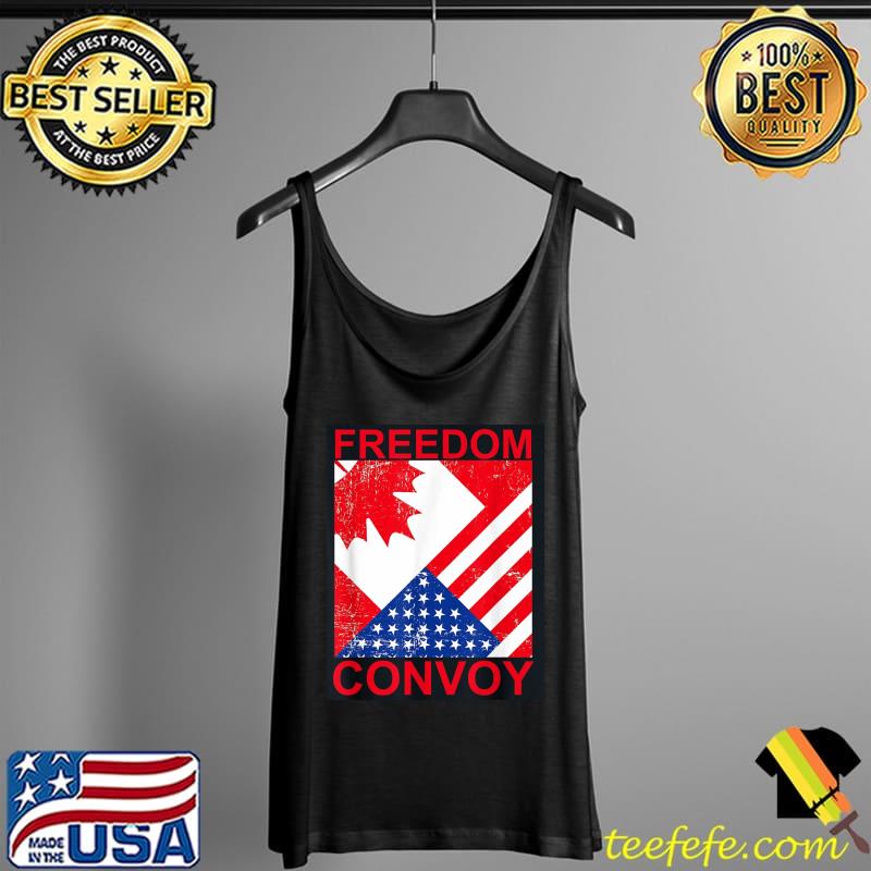 Freedom convoy 2022 support trucker America Canada flag Tank Top Freedom convoy 2022 support trucker America Canada flag Tank Top