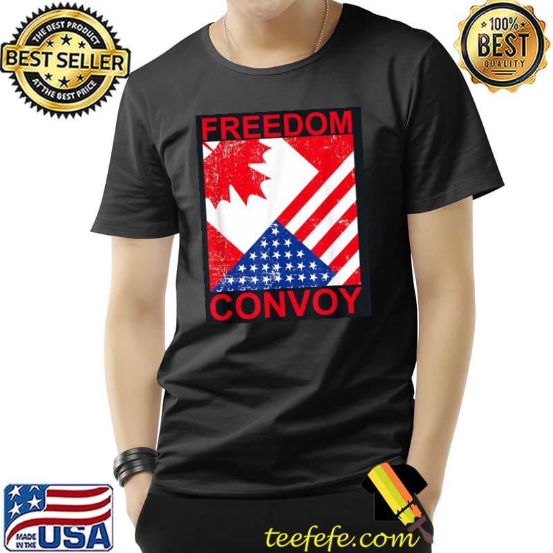 Freedom convoy 2022 support trucker America Canada flag Unisex Freedom convoy 2022 support trucker America Canada flag Unisex