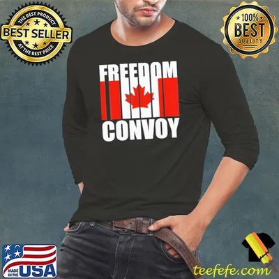 Funny Canada Flag Freedom Convoy 2022 Canadian Trucker Maple Leaf TShirt