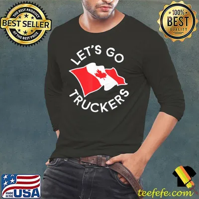 Funny freedom convoy 2022 let's go truckers support Canada flag shirt