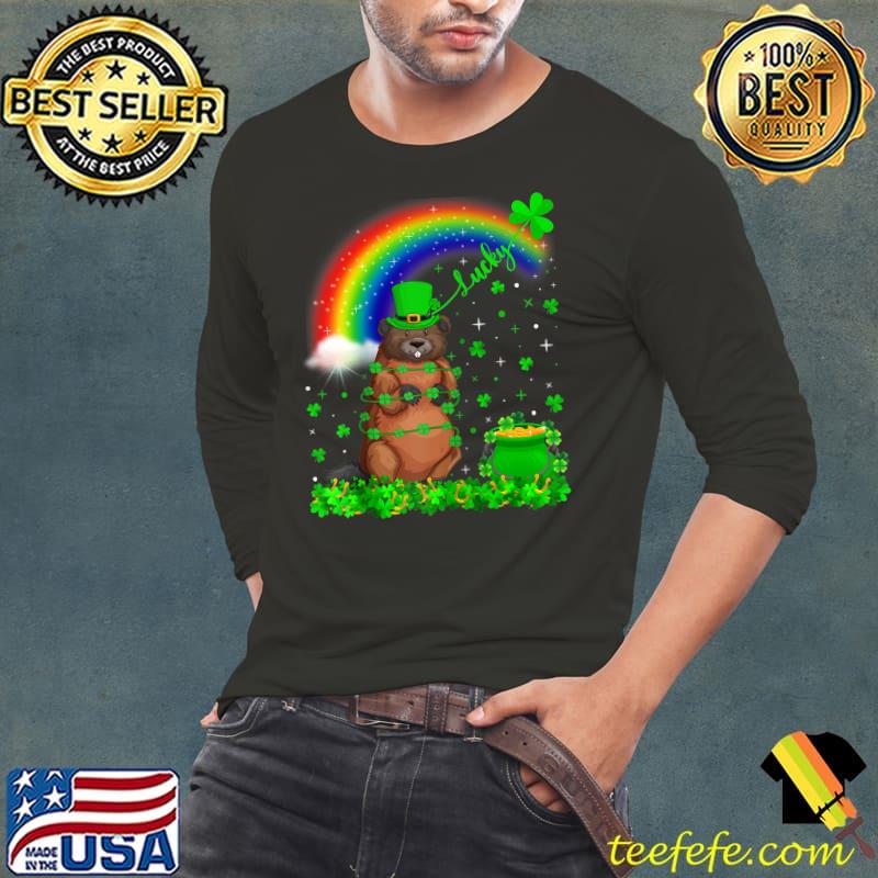 Funny Irish Shamrock Rainbow Lucky Beaver St Patrick's Day T-shirt Funny Irish Shamrock Rainbow Lucky Beaver St Patrick's Day T-shirt