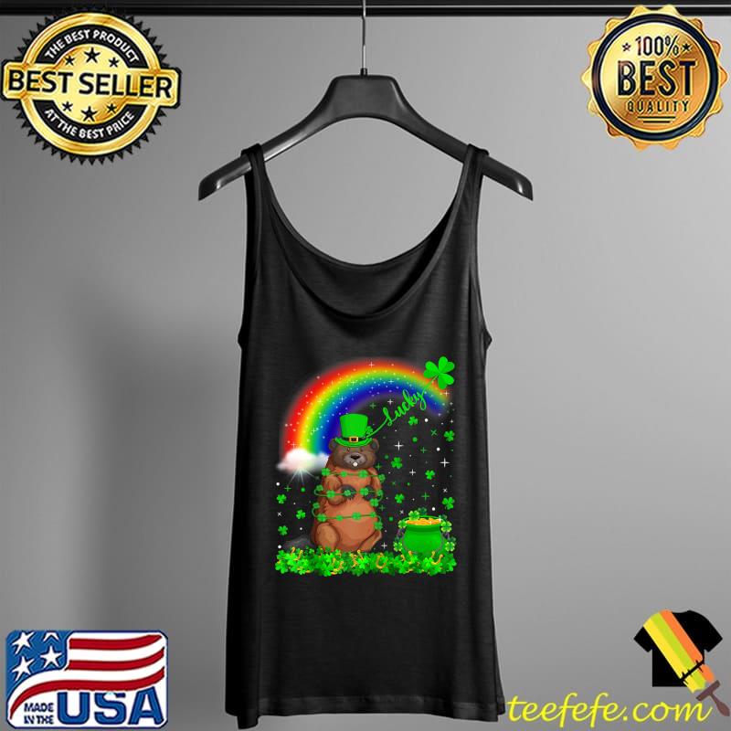Funny Irish Shamrock Rainbow Lucky Beaver St Patrick's Day T- Tank Top Funny Irish Shamrock Rainbow Lucky Beaver St Patrick's Day T- Tank Top