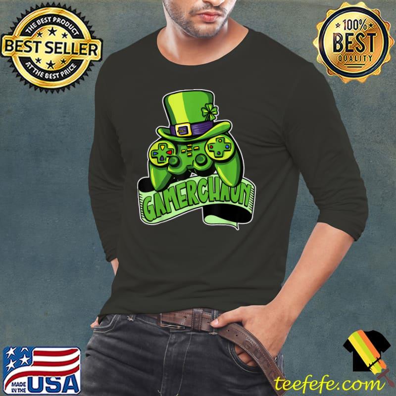 Funny Videogame Controller St. Patrick's Day GAMERCHAUN Kids T-Shirt
