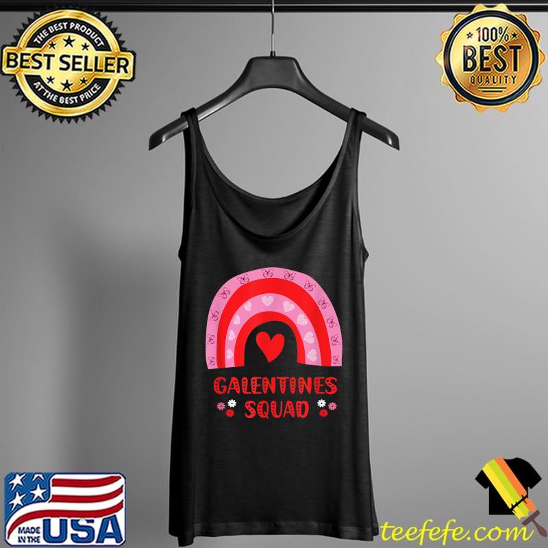 Galentines Squad Valentine's Day Rainbow Hearts Butterflies T-Shirt Tank Top Galentines Squad Valentine's Day Rainbow Hearts Butterflies T-Shirt Tank Top