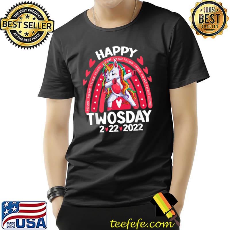 Happy Twosday 2022 Unicorn Girl Rainbow Twos-Day 2222022 T-Shirt Unisex Happy Twosday 2022 Unicorn Girl Rainbow Twos-Day 2222022 T-Shirt Unisex