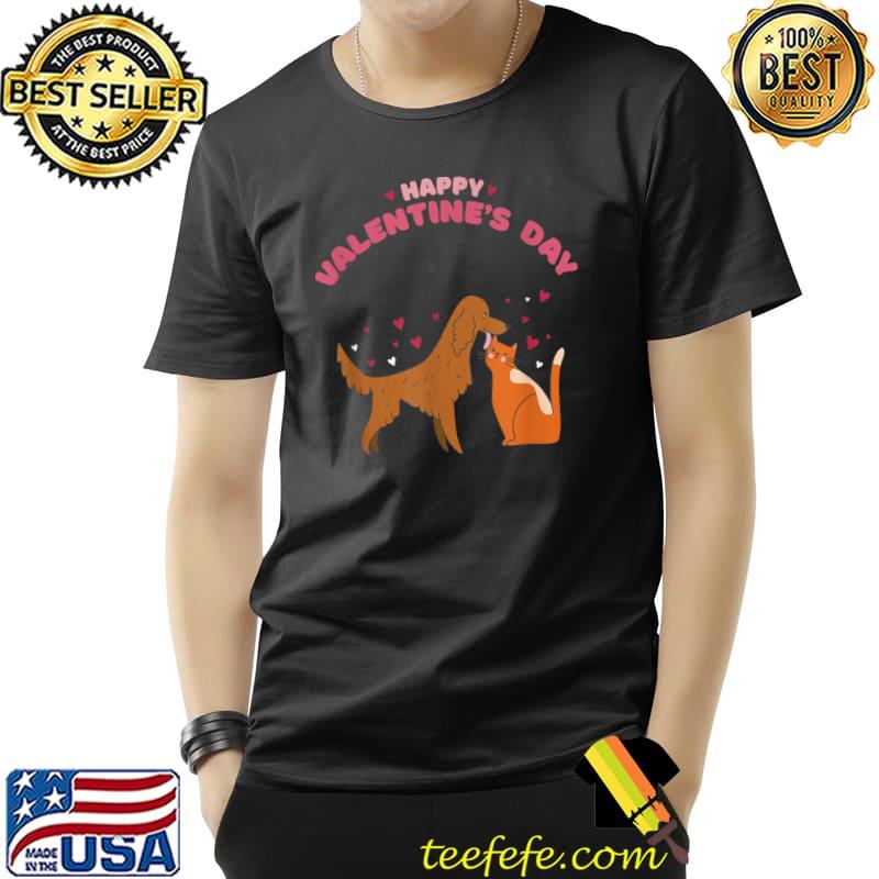 Happy Valentine's Day Cute Dog Cats Valentine's Day T-Shirt Unisex Happy Valentine's Day Cute Dog Cats Valentine's Day T-Shirt Unisex