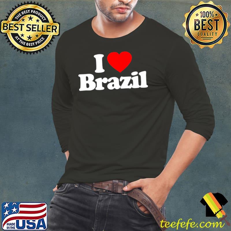 I Love Brazil Heart Funny Premium T-Shirt Long Sleeve Tee I Love Brazil Heart Funny Premium T-Shirt Long Sleeve Tee