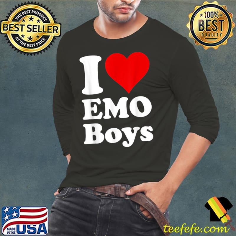 I LOVE HEART EMO BOYS T-Shirt Long Sleeve Tee I LOVE HEART EMO BOYS T-Shirt Long Sleeve Tee