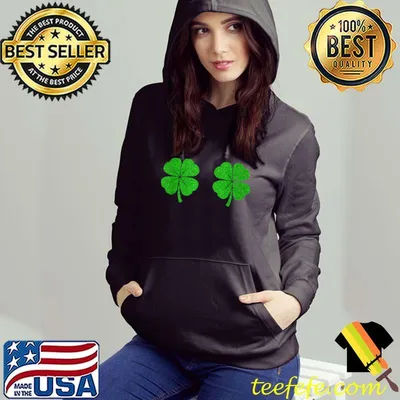 Irish Glitter Shamrock Boobs St Patrick's Boobies Paddys Day T-Shirt