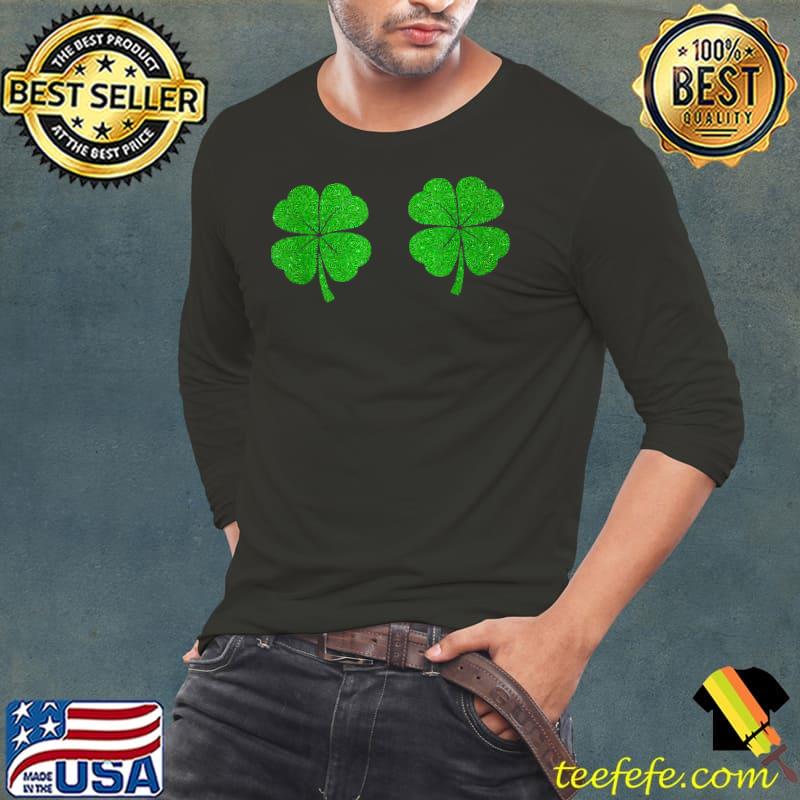 Irish Glitter Shamrock Boobs St Patrick's Boobies Paddys Day T-Shirt Long Sleeve Tee Irish Glitter Shamrock Boobs St Patrick's Boobies Paddys Day T-Shirt Long Sleeve Tee