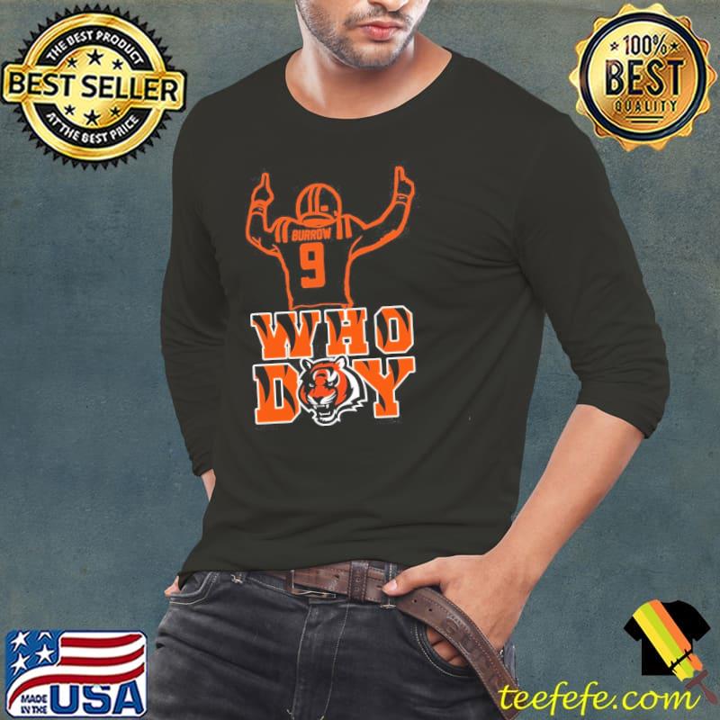 Joe Burrow Who Dey 2022 Bengals Super Bowl Football logo T-shirt