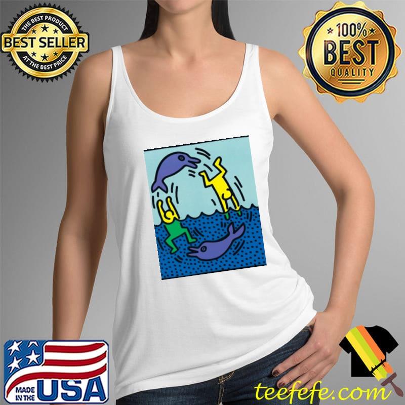 Keith haring natation avec les dauphins graphic street Tank Top Keith haring natation avec les dauphins graphic street Tank Top