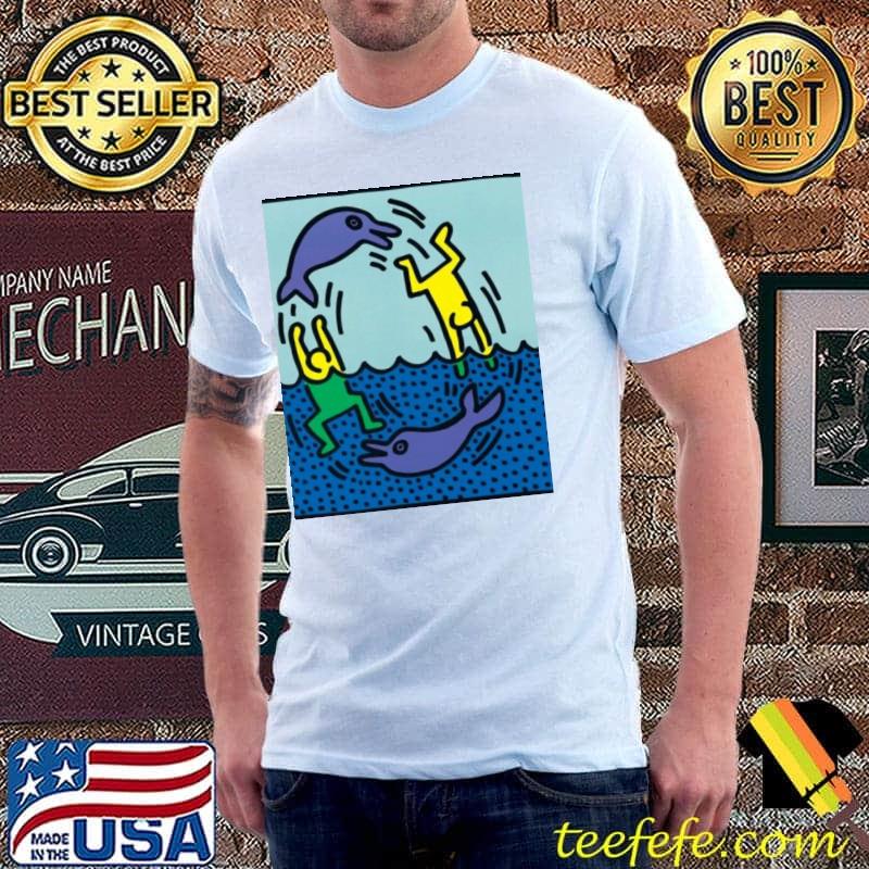 Keith haring natation avec les dauphins graphic street Unisex Keith haring natation avec les dauphins graphic street Unisex