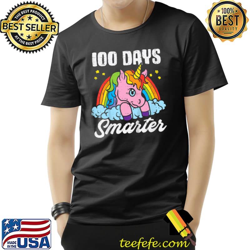 Kids 100 Days Smarter Unicorn 100th Day Of School Girls Kids T-Shirt Unisex Kids 100 Days Smarter Unicorn 100th Day Of School Girls Kids T-Shirt Unisex